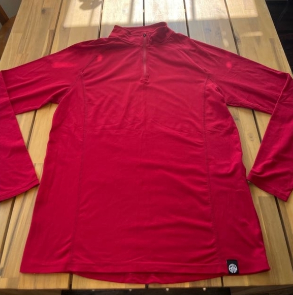 Rei Co-op Mens Red Long Sleeve Quarter Zip Baselayer Shirt Size Large - Picture 1 of 4